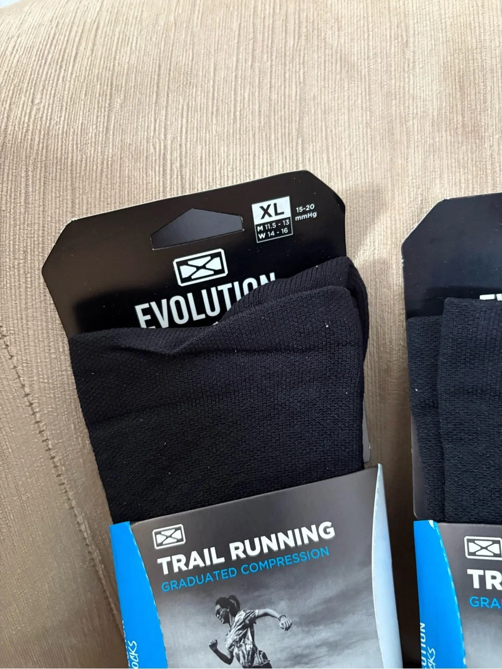 Trail Running Compression Socks Evolution XL Outdoor Microfiber Bundle 3 NWT